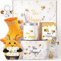 Bee Themed Gifts Set for Women - Funny Honeybee Gift Box Include 12 oz Bee Stainless Steel Tumbler with Straw & Brush Bee Cosmetic Bag Keychain Bookmark for Birthday Gifts