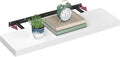 VASAGLE Wall Shelf, Floating Shelf, Shelf, 20 x 80 x 3.8 cm, Wall Shelf for Picture Frame, Decoration, Shelf for Living Room, Study, Kitchen, Snow White LWS028WE01