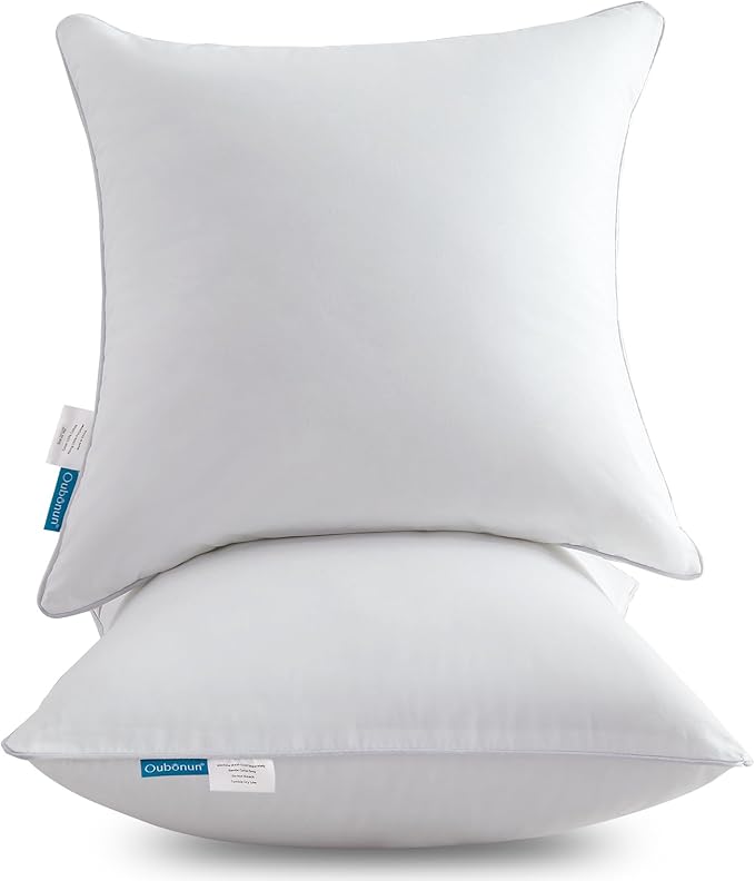 Oubonun Cushion Inserts (Set of 2) 70 x 70 cm - Polyster Inner Pads for Bed Couch Sofa - Rectangle Square Sofa Pillow Inserts With 100% Cotton Cover