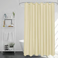 EurCross Beige Shower Curtains Mould Proof Resistant Washable, Quick Dry Water-resistant Fabric Bathroom Shower Curtain 180 x 180cm Drop with 12 Plastic Hooks