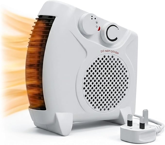 Rainberg Fan heater with 2 heat settings 1000/2000W, Electric heater, Heaters for Home & Office. (313)