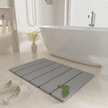 Stone Bath Mat,23.62''Foldable Quick Dry Bath Mat,Natural Diatomite Super Absorbent Stone Drying Mat,Non-Slip for Bathroom,Easy To Clean (Light gray)