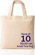 100% Cotton Canvas Bags, Plain Tote Bags to Decorate, eco-friendly Canvas Reusable blank Tote Bags made with Premium Quality Fabric - Size 30x30cm+30cm Handle