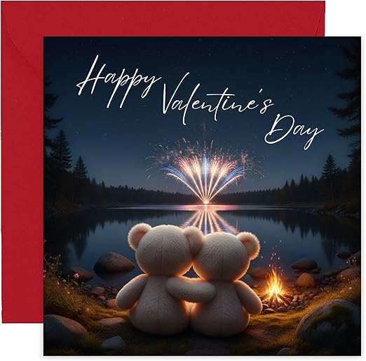 Valentines Day Card and Keepsake Gift for Him or Her – Romantic Valentine’s Card for Husband, Wife, Boyfriend, Girlfriend – includes Luxury Crimson Envelope - size 14cm
