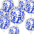 Blue Confetti Balloons 50 PCS 12 inch Party Balloons pack Strong Thicken Balloons For Happy Birthday, Kids Party, Weddings, Baby Shower Events Decorations Accessories (Blue Confetti Balloons)