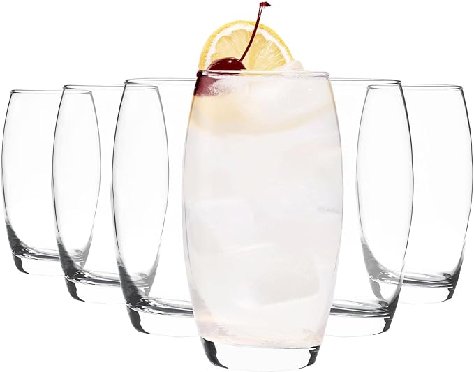 LAV Highball Glass / Tumbler Water Glasses / Juice Drinking Glasses / Tall Drinking Glasses / Set of 6 Glasses / 510 cc