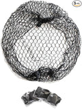 5x Black Slumber Hair Net - Thicker Black Sleep In Hair Net Elasticated edge