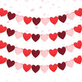 Valentines Bunting - Valentines Day Decoration Banner, Red and Pink Heart Shape Hanging Decoration, NO DIY Valentine's Day Heart Felt Garland for Valentine's Day Anniversary Wedding Party (4 Pack)
