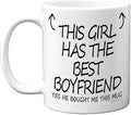 Stuff4 Anniversary Mug for Her - This Girl Has The Best Boyfriend Mug - Novelty Birthday Cute Girlfriend Gifts, Valentines Gifts for Her, Valentine 11oz Ceramic Dishwasher Safe Coffee