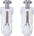 2pcs Toilet Seat Fittings and Fixtures Toilet Lid Screws Stainless Steel Top Fixing Hinges Screws Expanding Nylon Nuts White Fixing Bolt for Toilet Covers Blind Hole Fitting WC Replacement Kit
