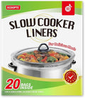 ECOOPTS 20 Bags Extra Large Slow Cooker Liners |Slow Cooker Bags Fits 6-10 QT Pot | Suitable for Oval & Round Pot, BPA Free (1 Pack 14''x 22'' /Bags)