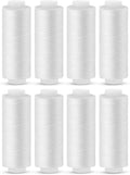 Sewing Thread, 8 Pcs 200 Yards White Sewing Thread, All Purpose Thread for Sewing Machine, Hand Stitching, Embroidery