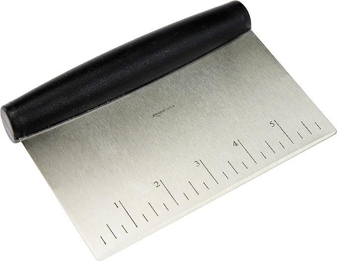 Amazon Basics Multi-purpose Stainless Steel Scraper, 15.5 cm, Black, Silver