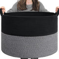 XXXLarge Storage Basket Blanket Basket Cotton Rope Baskets Woven Toy Baskets with Handle for Living Room Bedroom Comforter Cushions Storage Bin Thread Laundry Hamper, 55x35cm