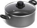 Homatz Stock Pot 4.5L, 24cm Large Non-Stick Cooking Pot with Glass Lid - Induction Base Aluminum Saucepan Casserole Pot - Heat Resistant Handles (Stock Pot, 24 cm)