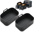 CNMTCCO Silicone Air Fryer Liners for Ninja Dual Air Fryer, 2 Pack Air Fryer Silicone Liner for Ninja Air Fryer Accessories, Airfryer Accessories Airfryer Liners for Ninja Dual (L)