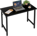 Grandder 80 cm Computer Desk, Small Home Office Desk Study Writing Kid Table for Small Spaces, Simple PC Gaming Desk, Adjustable Feet, Black