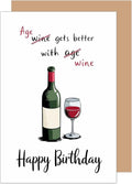 Edition Seidel Premium Birthday Card with Envelope Greeting Happy Birthday for Him or Her Friend BFF Man Woman Wife Husband Wine (G3670 SW024)