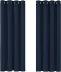 Deconovo Curtains for Living Room Solid Thermal Insulated Curtains Eyelet Blackout Curtains for Bedroom 46 x 54 Inch Navy Blue 1 Pair