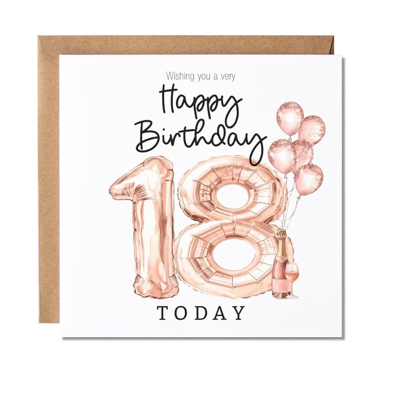 Maise & Rose 18th Birthday Card For Her | Pink 18th Birthday Card | Girls 18th Birthday Card | 18th Birthday Card For Friend | P194