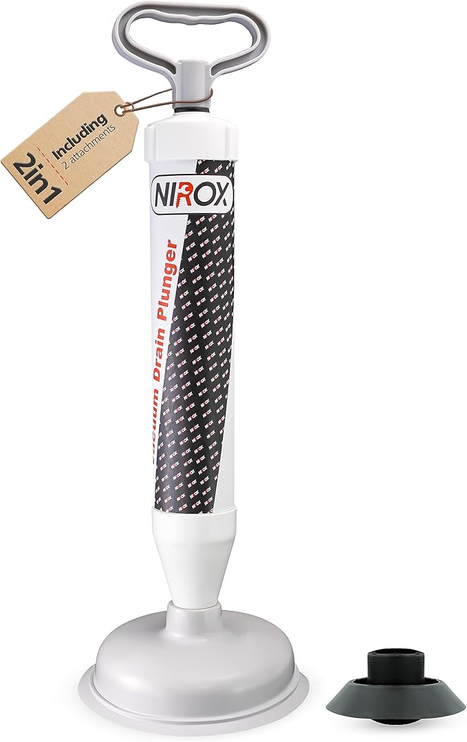 Nirox Sink Plunger - high-pressure Drain Plunger - vacuum Toilet Plunger with strong suction performance - low-maintenance Plumbers Plunger - Plumbing Plunger with powerful compressed air