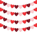 Valentines Day Decorations, Felt Love Red Heart Garland, Valentines Bunting Banner, Heart Shape Hanging Decorations for Birthday Wedding Anniversary Party Photo Props Curtain