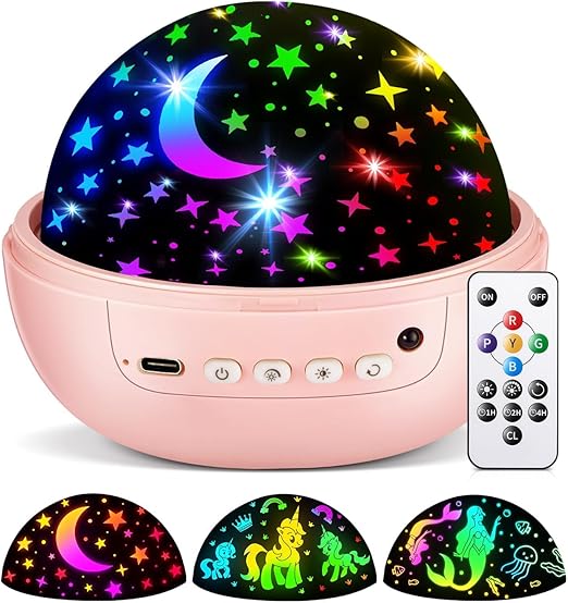 COOLNIGHT Unicorn Gifts for Girls Toy,【93 Modes+Remote】 Unicorn Toys, 3 Timer & 3 Brightness Baby Gifts for 4 Year Old Girl, 360° Rotate Baby Toys,Cute Room Decor Girls Bedroom Decor[Energy Class G]