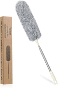 Vicloon Extendable Microfiber Duster, Feather Duster with Extra Long 100 inches Telescopic Pole and Bendable Head,Washable,Hand Duster for Cleaning High Ceiling Fans, Cars, Blinds, Cobweb
