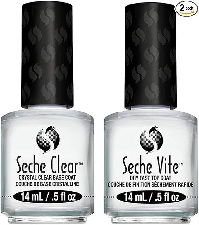 Seche Vite Dry Fast Top Coat/ Clear Crystal Base Coat Duo