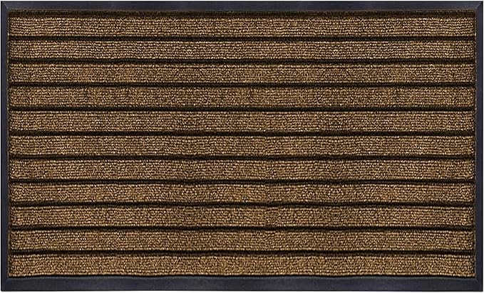 Hafaa Indoor & Outdoor Brown Door Mat 40x60 cm Non Slip Water Absorbent Rubber Mat Heavy Duty Floor Mats