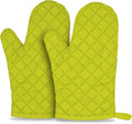 Oven Gloves,Non-Slip Kitchen Oven Mitts Heat Resistant Cooking Gloves for Kitchen Grilling,Cooking,Baking,Microwave,Pizza (green,1 Pair)