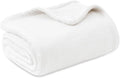 Bedsure Fleece Throw Blanket for Sofa - Soft Cosy Fluffy Blankets for Bed, Warm Single Throws for Audlts, Ivory, 130x150 cm
