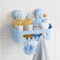 TAILI Bathroom Shelf Suction Shower Caddy Shower Storage No Drilling Heavy Duty Suction Pads Removable Bathroom Storage Accessory Kitchen for Shampoo Toiletries Kitchen Accessories, Blue
