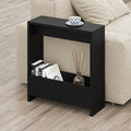 Side Table with Magazine Rack for Living Room and Office - Many Colour Options - Side/End Table - 55 x 20 x 60cm (Black)