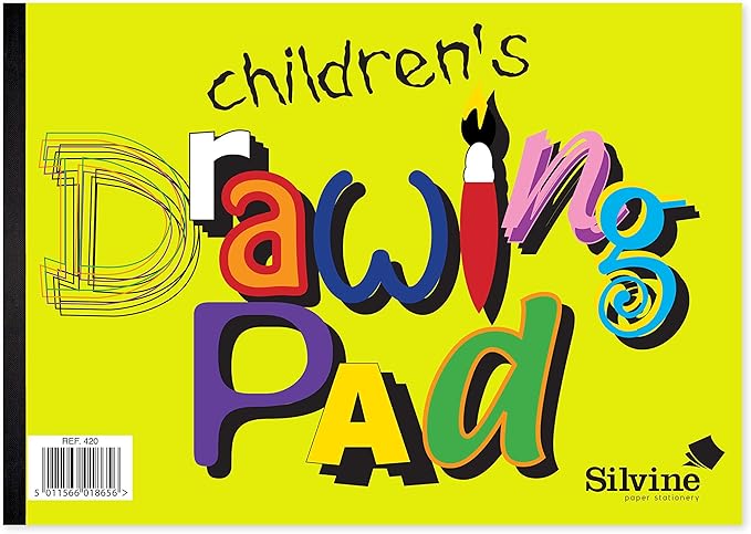 Silvine A4 Children's Value Drawing Pad. 20 sheets of 80gsm Bulky Drawing Paper (210 x 297mm)