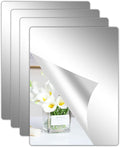 Hode 4 Pieces Self Adhesive Mirror Tiles 15x20cm (2mm Thick), Acrylic Stick on Mirror Stickers, Flexible Tiles for Wall, Bathroom, Bedroom