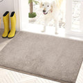 PURRUGS Dirt Trapping Door Mat 50 x 80 cm, Non-Slip Machine Washable Entrance Mat, Dog Doormat, Super Absorbent Entry Rug for Front Door, Back Door, Muddy Shoes and Paws, Taupe