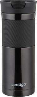 Contigo Travel Mug Byron, Stainless Steel Thermal-Mug, Coffee to go cup, 100% leakproof, Keeps hot for 7 hours, dishwasher safe lid, Black