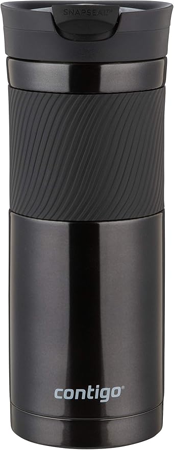 Contigo Travel Mug Byron, Stainless Steel Thermal-Mug, Coffee to go cup, 100% leakproof, Keeps hot for 7 hours, dishwasher safe lid, Black