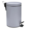 Crystals 3L Stainless Steel Pedal Bin – Small Rubbish Waste Bin with Hands-Free Close Lid – Compact Bathroom Bin, Toilet Bin & Kitchen Waste Bin – Durable, Easy Clean, Ideal for Home or Office (Grey)