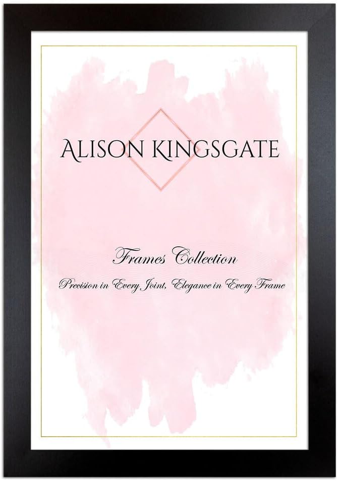 Alison Kingsgate Sleek 12X8 Picture Frame - Engineered Wood with Shatterproof Perspex Front -Perfect for Photos, Posters, Certificates -Suitable for Wall Mount or Tabletop Display - Black