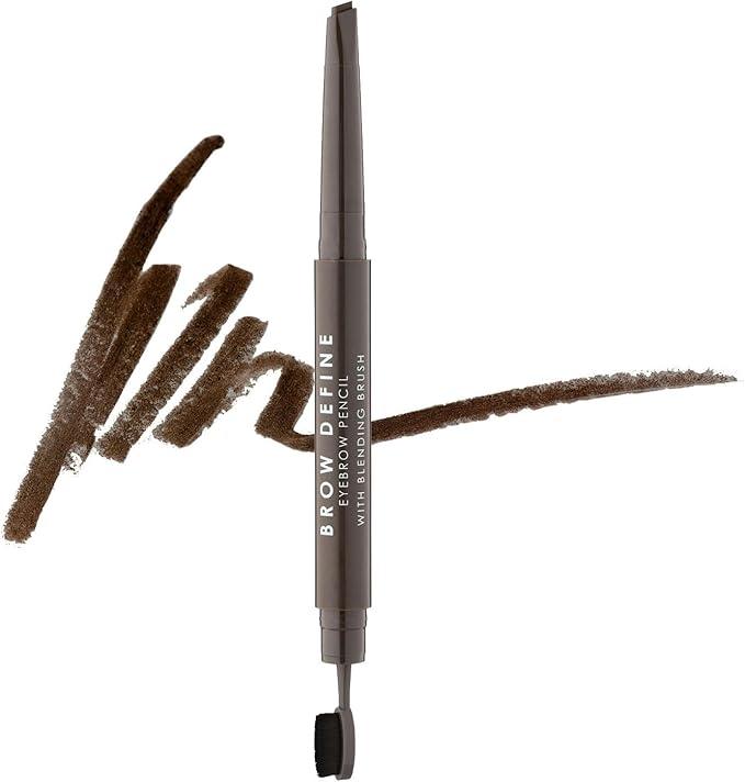 MUA Makeup Academy Brow Define, Angled Eyebrow Pencil With Blending Brush, Dark Brown, 0.25 g - Vegan & Cruelty Free
