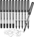 Rollerball Pen, 10 Pack Black Gel Pens 0.7 mm Fine Point Liquid Ink, Quick-Drying Ballpoint Pen for Writing, Journaling, Home Office Stationary Supplies