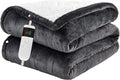 Heated Throw Electric Blanket, 10 Heating Settings, 1-8h Timer overheat Protection, Machine Washable, Flannel & Sherpa Full Body Warming, Electric Throw Blanket for Sofa