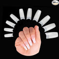 500 Pieces False Nails Tips for Acrylic Nails, Half Cover Fake Nail Extension Tips, Square Acrylic Tips (10 Sizes, Natural)