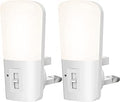 LOHAS-LED Plug in Night Lights, Brightness Adjustable, Light Sensor, Children Room Light, Cool White 6000K, 1W, 5LM-80LM, Used in The Bedroom, Baby Room, Staircase, 2 Pack