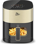 Uten Dual Blaze Air Fryer 5.5L Visual Window, Color Screen, 14 Pre Menus, Delayed Start, Stainless Oil Net, 2 Fast Heaters Independently Controllable, No Flip Food, Oil Free, Enery Save, Fast Cooking