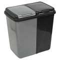 URBNLIVING 60/90L Double Kitchen Recycling Laundry Duo Bin Garbage Under Cabinet Trash Can (90L Black & Grey)