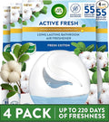 Air Wick Gel Freshener Fresh Cotton Scent, Pack of 4, Long-Lasting Fragrance up to 55 days, Bathroom Odour Eliminator, Kitchen & Pet Smell Remover, Home Odour Removal, Cotton Aroma.