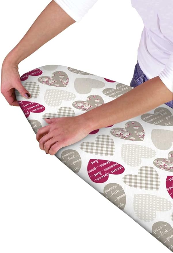 COUNTRY CLUB Multi Fit Elasticated Mixed Hearts Ironing Board Cover
